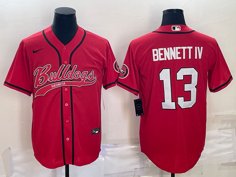 2023 Men Georgia Bulldogs #13 Bennettiv red Stitched NCAA Jersey->los angeles dodgers->MLB Jersey